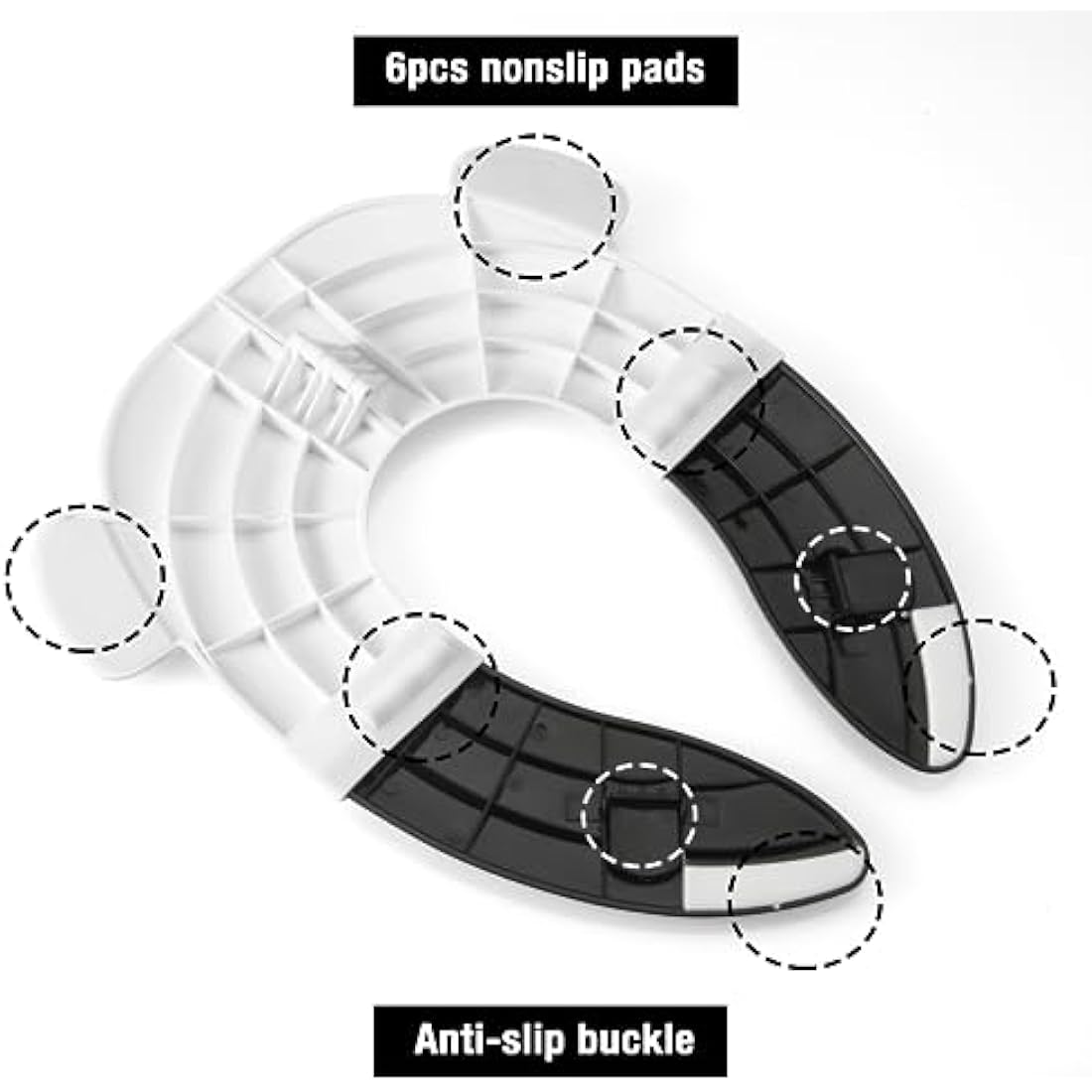 PandaEar Toilet Seat Cover | Folding Travel Toilet Seat for Children and Potty Training | Portable Silicone Toilet Seat for Toddlers, Boys & Girls with Non-Slip Silicone Pads -Panda