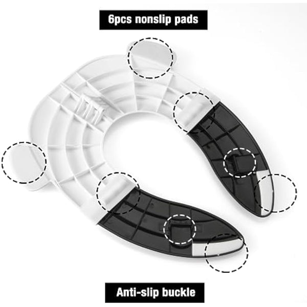 PandaEar Toilet Seat Cover | Folding Travel Toilet Seat for Children and Potty Training | Portable Silicone Toilet Seat for Toddlers, Boys & Girls with Non-Slip Silicone Pads -Panda