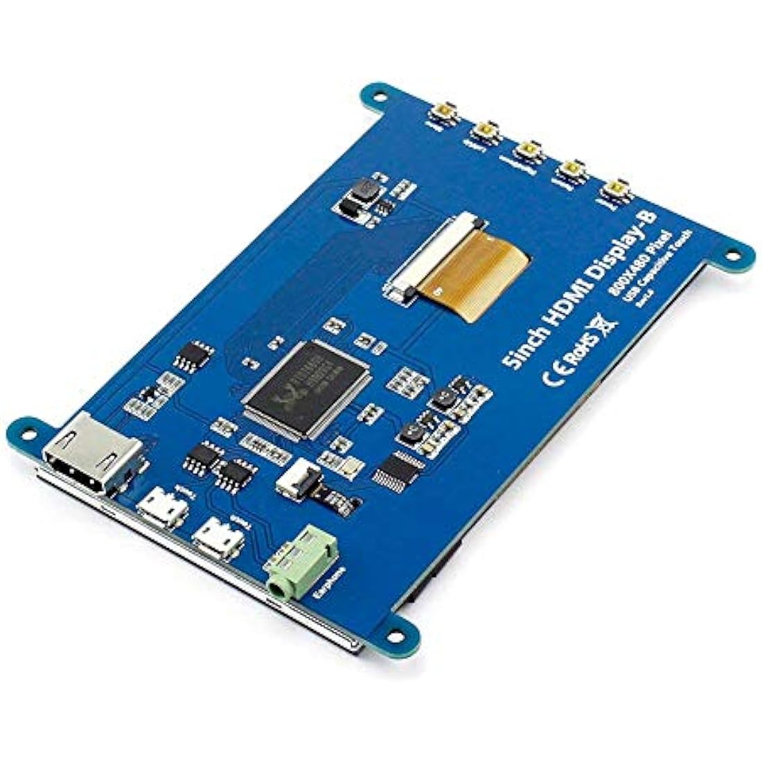 ELECROW For Raspberry Pi Screen, Touch Screen Monitor 5 Inch 800x480 Small Monitor Compatible with Raspberry Pi 5 4 3B+ 3B 2B BB Black Banana Pi Windows 10 8 7