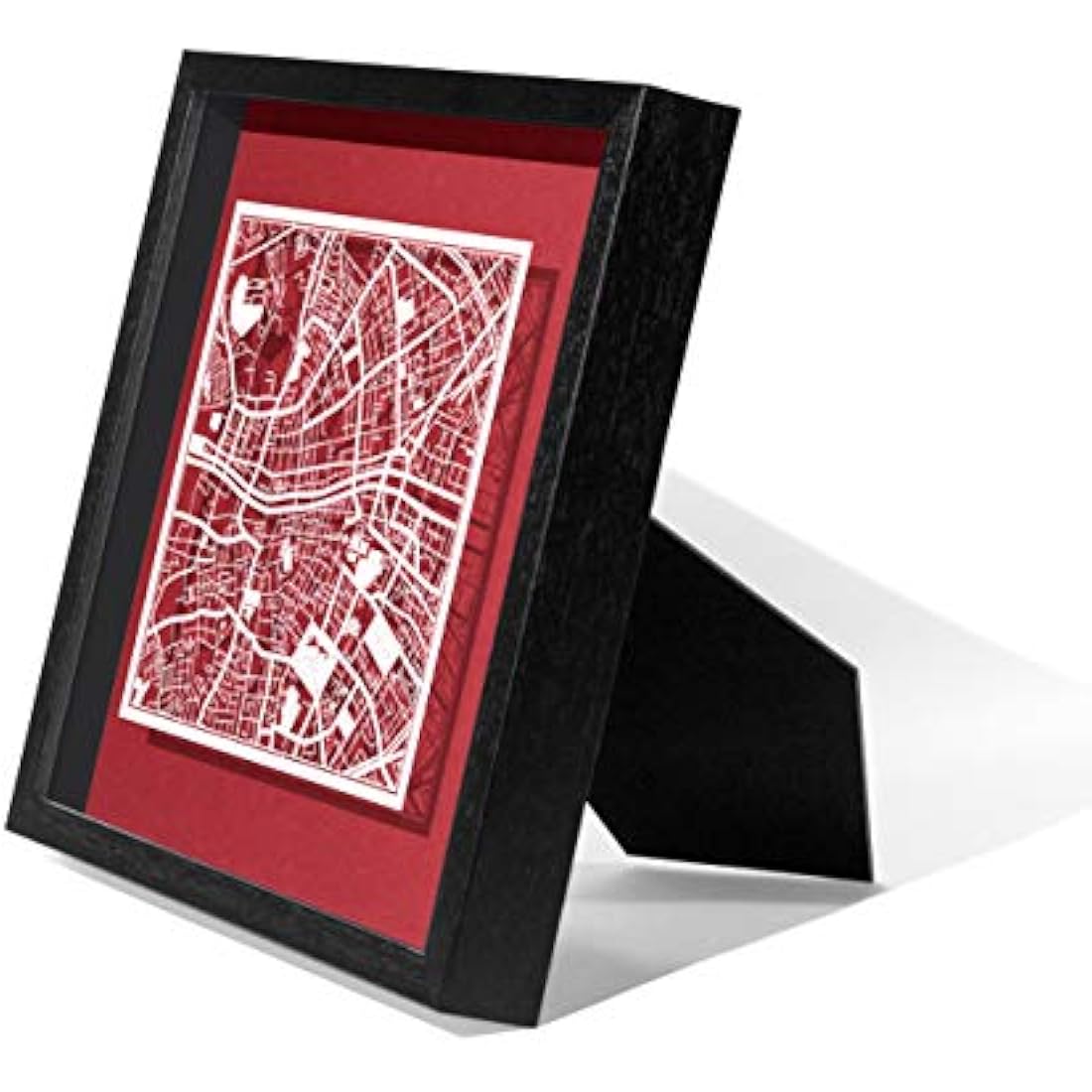 O3 DESIGN STUDIO Dublin Marco de Papel para mapas, White map, Black frame, 9x9 inches, Gift Boxed, 4 background color, self-changing, Paper Art