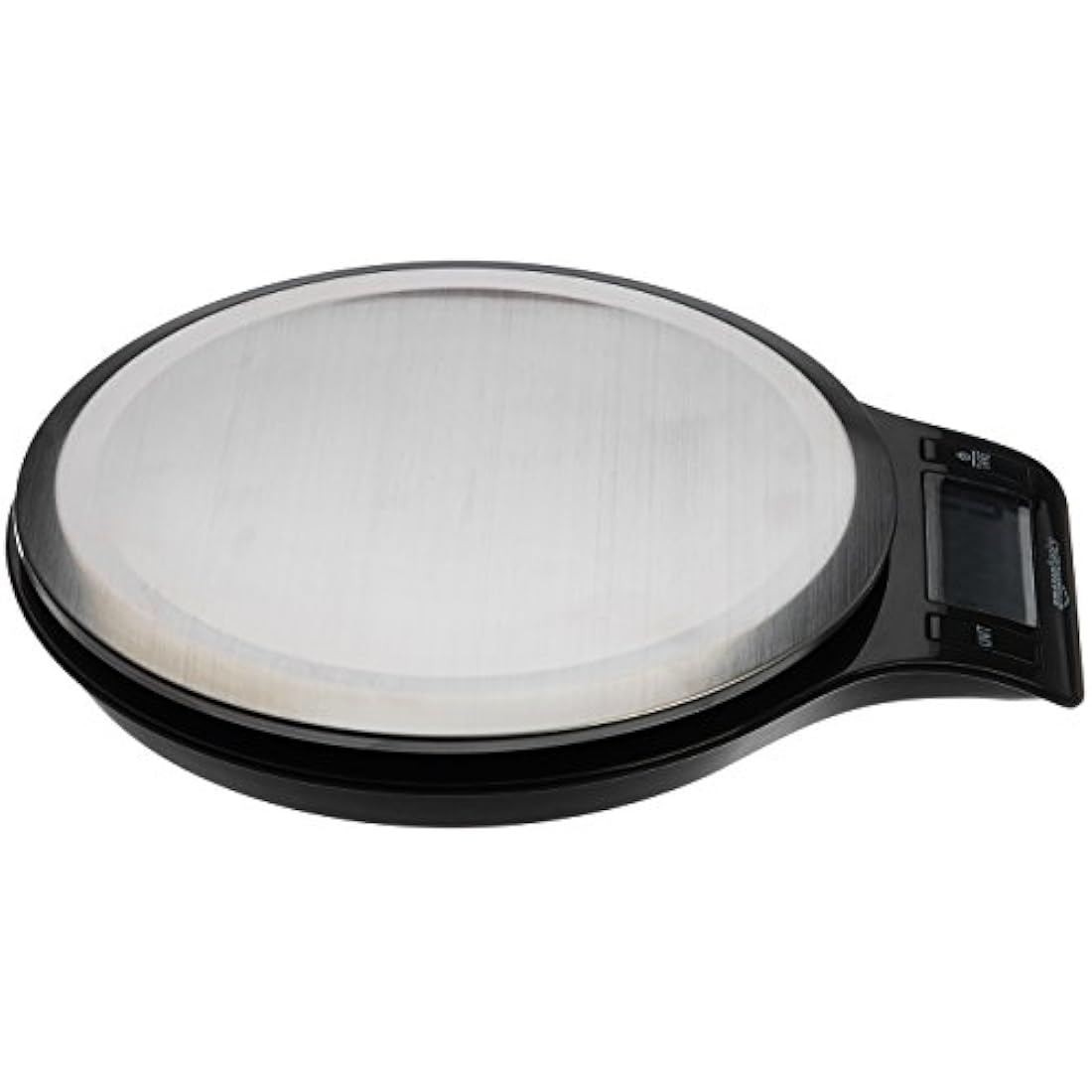 Amazon Basics Digital kitchen scales with LCD display (with batteries), Black and Stainless Steel, BPA free, Weighs up to 11 pounds
