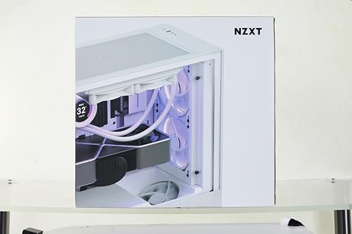 NZXT H5 Flow RGB - Compact ATX Mid-Tower PC Gaming Case - High Airflow - F360 RGB Core (CV) Included - 360mm Front & 240mm Top Radiator Support - Cable Management - Tempered Glass - White