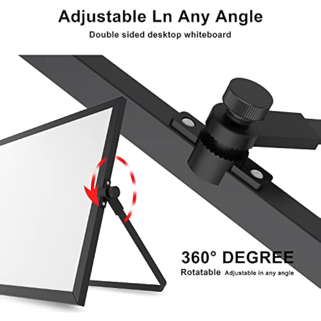 OWill Black Dry Erase Whiteboard, 30 X 40 cm Magnetic Desktop Whiteboard with Stand, A3 Small White Board with 8 Pens, Portable Double-Sided White Board Easel for Drawing School Supplies