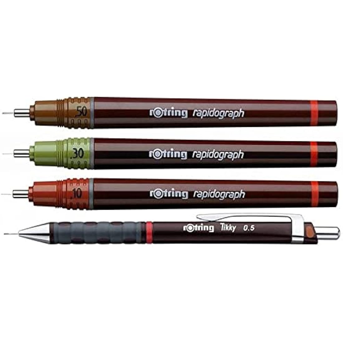 rOtring Isograph Technical Pen Master Set | 3 Fineliners (0.10mm, 0.30mm, 0.50mm), Mechanical Pencil (0.5mm), Compass & Accessories | 10-Piece Set in Case