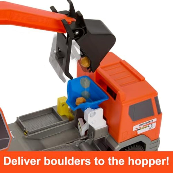 Matchbox Action Drivers Matchbox Transforming Excavator, Large-Scale Toy Truck & Playset with 1:64 Scale Vehicle & 4 Construction-Themed Accessories