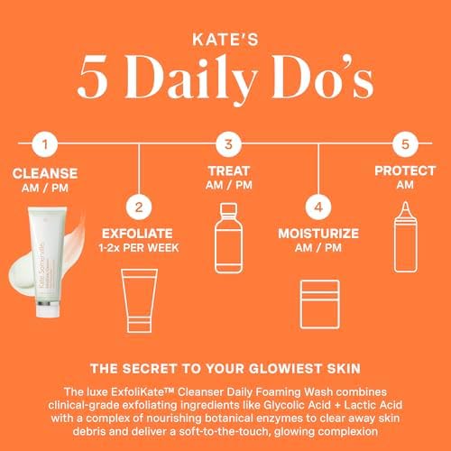 Kate Somerville ExfoliKate Cleanser, Daily Exfoliating Face Wash, Foaming Face Wash with Glycolic Acid and Lactic Acid, Gentle Facial Scrub