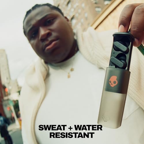 Skullcandy Dime Evo Wireless Earbuds, Bluetooth Headphones, Noise Isolating Fit, Up to 36 Hours Battery, Microphone for iPhone Android, Easy Carry with Clip-Anywhere Case - True Black