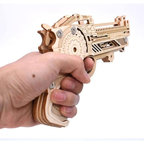 3D Wooden Puzzles for Adults Gun Rubber Bands Gun Toy DIY Building Model Kits Assembly Puzzle Gifts for Teens