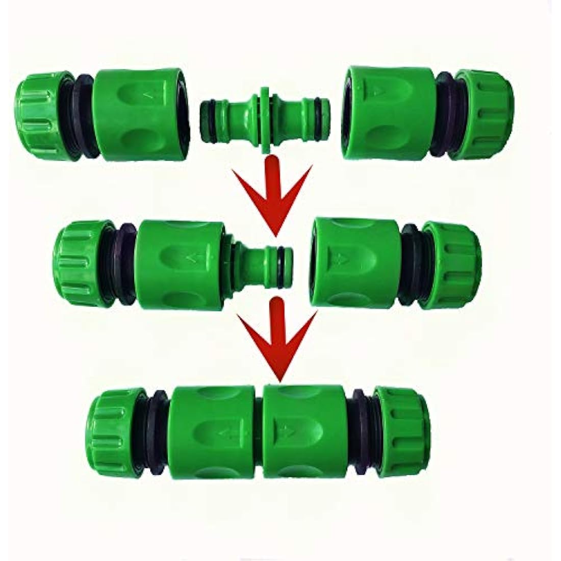 14Pack Hose Connector Kit - Join Garden Pipe (1 Nozzle, 1 Mixer Tap, 2 Waterstop, 2 Repair, 2 Double Male, 4 Hose End Quick)