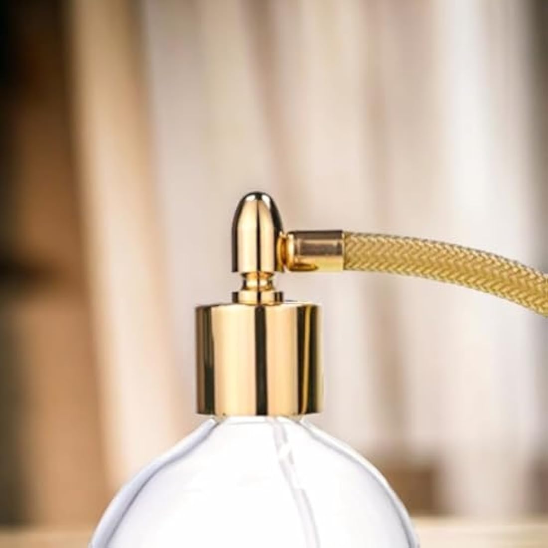 Classic Round Bottle 78ml Tassel Perfume Atomizer, Filling Funnel & Box (Gold)