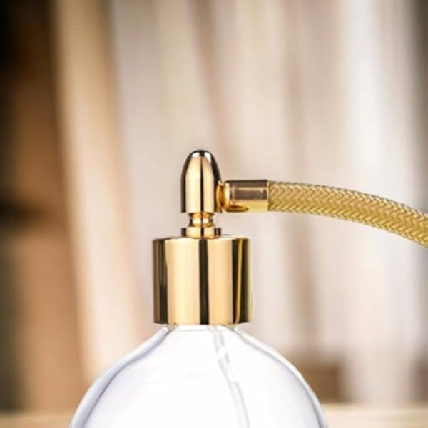 Classic Round Bottle 78ml Tassel Perfume Atomizer, Filling Funnel & Box (Gold)