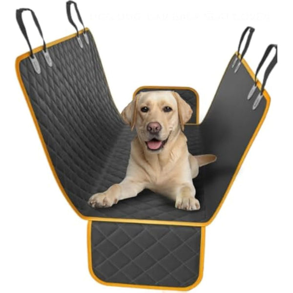 Doggie World Dog Car Seat Cover - Cars Trucks and Suvs Luxury Full Protector w/Extra Side Flaps Seat Belt Openings - Hammock Convertible for your Pet - Waterproof Non-Slip - Machine Washable
