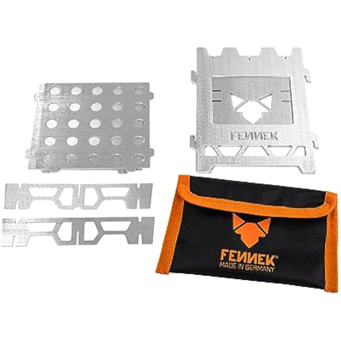 FENNEK Hobo Solo Portable Stove, 100% Stainless Steel, Made in Germany, 267g, Wood Fuel