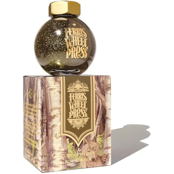 Ferris Wheel Press Fountain Pen Ink, FerriTales Collection, Ash Brown with Duochrome Green/Pink Shimmer, 85ml