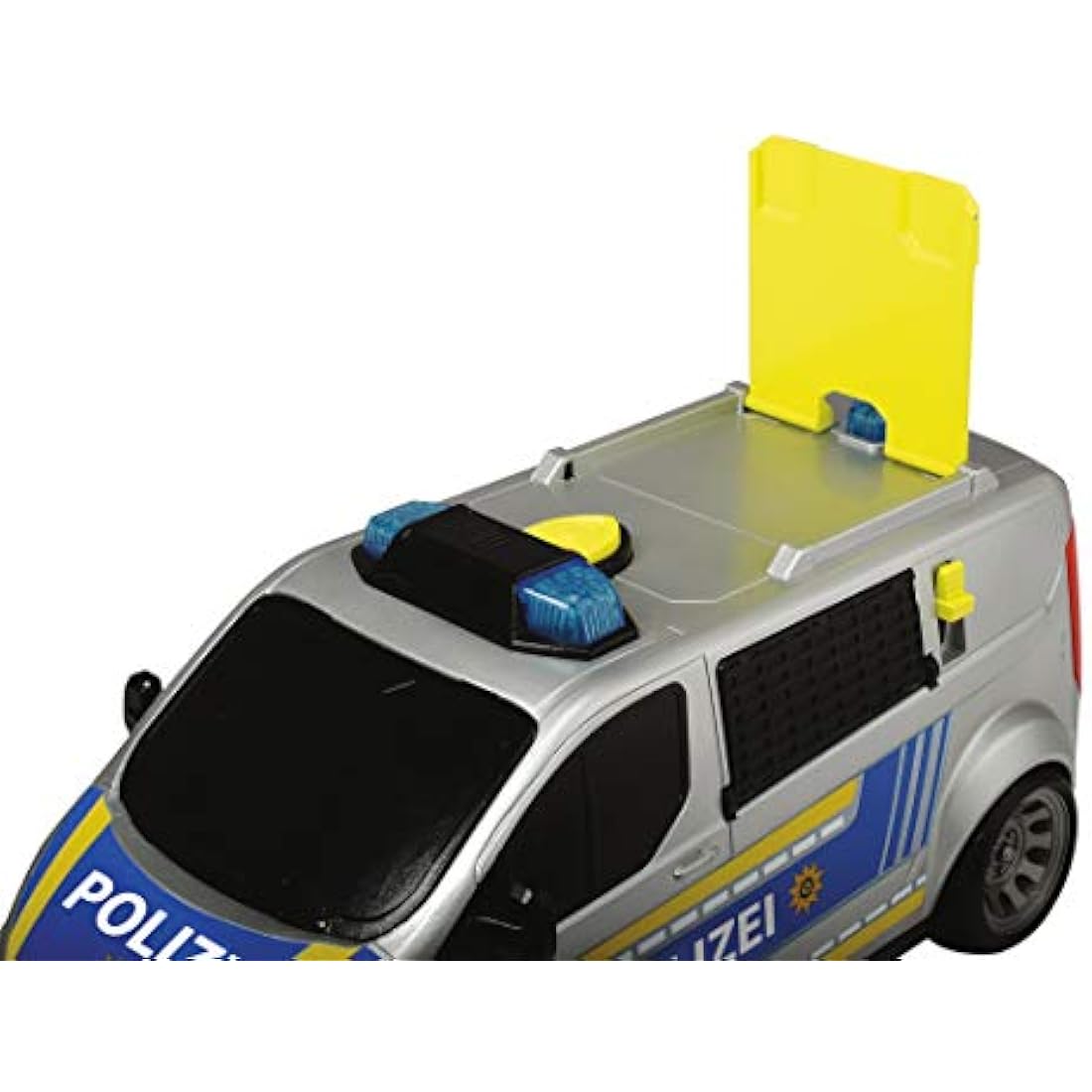 Dickie Toys - Ford Transit Police - 28 cm Police Car with Barriers, Siren and Light, Motorway Police, Toy Car for Children from 3 Years