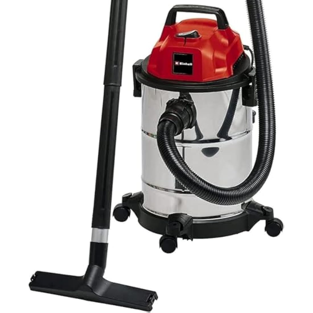 Einhell TC-VC 1820 S wet and dry vacuum cleaner (1,250 W, 20 l stainless steel tank, blow connection, 4 castors, Ø 36 mm suction hose + extension, floor nozzle, filters)