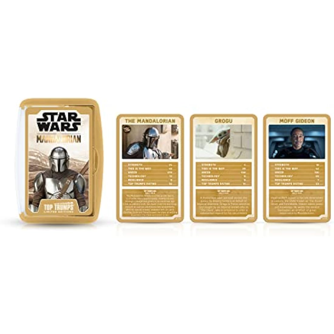 Top Trumps Star Wars The Mandalorian Limited Editions Card Game, play with Greef Karga, Moff Gideon, Boba Fett, Koska Reeves, and Grogu himself, gift and toy for boys and girls aged 6 plus