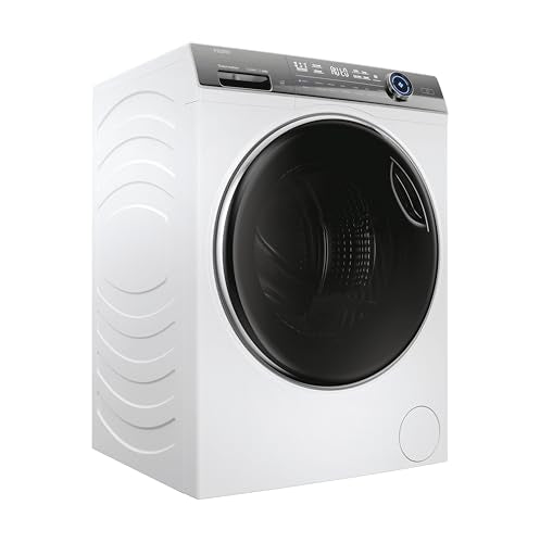 Haier I-Pro Series 7 Plus HWD100-BD14979NU1 Freestanding Washer Dryer, Max. cotton filling capacity 10 kg, 1400 RPM, Direct Motion Motor, Anti-Bacterial Treatment, White, 60x62x85 cm
