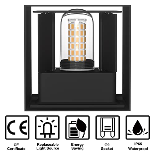 ChangM 7W Outdoor Wall Lights, Aluminum Up and Down Wall Lights IP65 Waterproof, Porch Light, Modern Wall Lamp Suitable for Living Room, Bedroom and