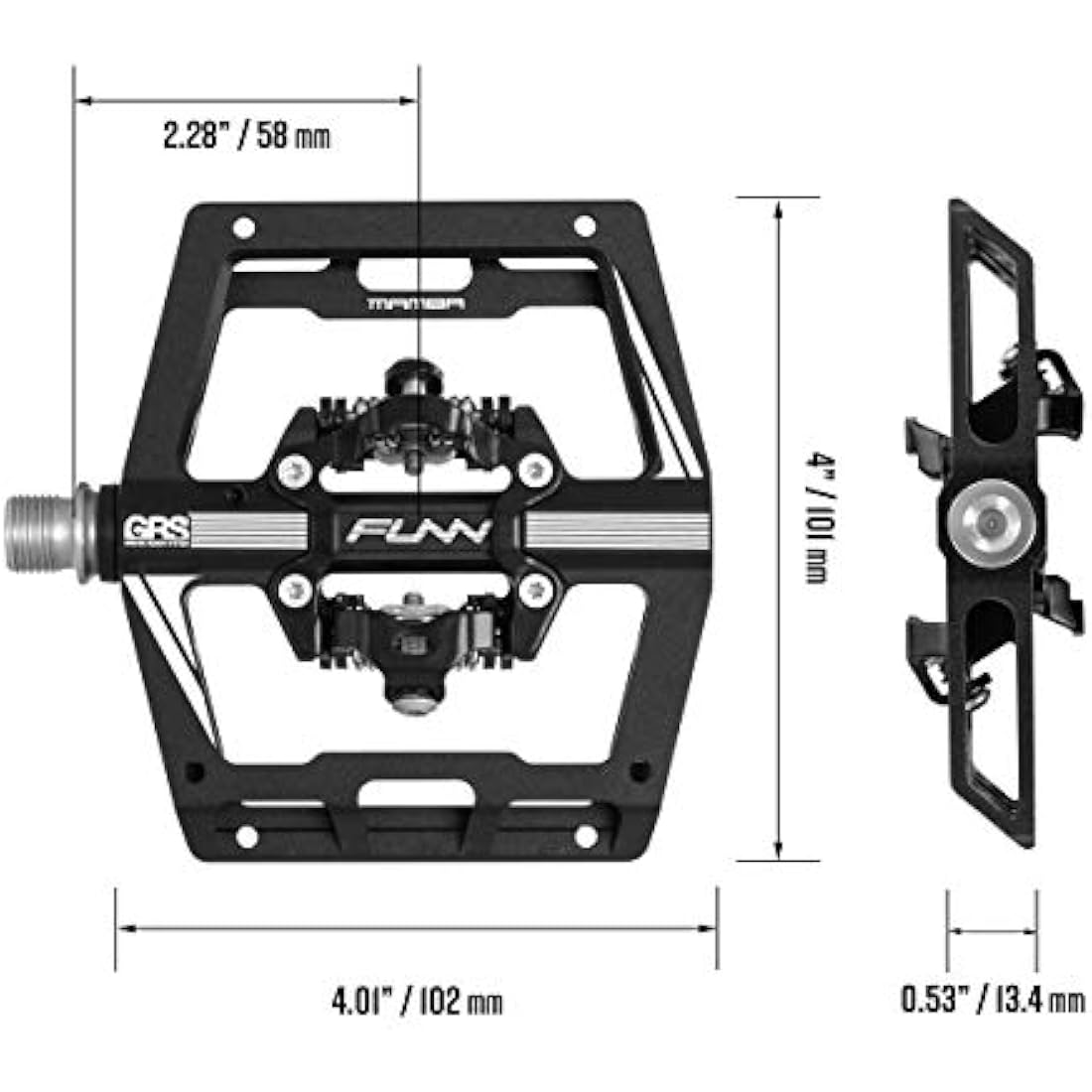 Funn Mamba Mountain Bike Clipless Pedals, Double Sided Clip Wide Platform MTB Pedals, Compatible with SPD Cleats, 9/16-Inch CrMo Axle Bicycle Pedals for MTB/BMX/Gravel Cycling