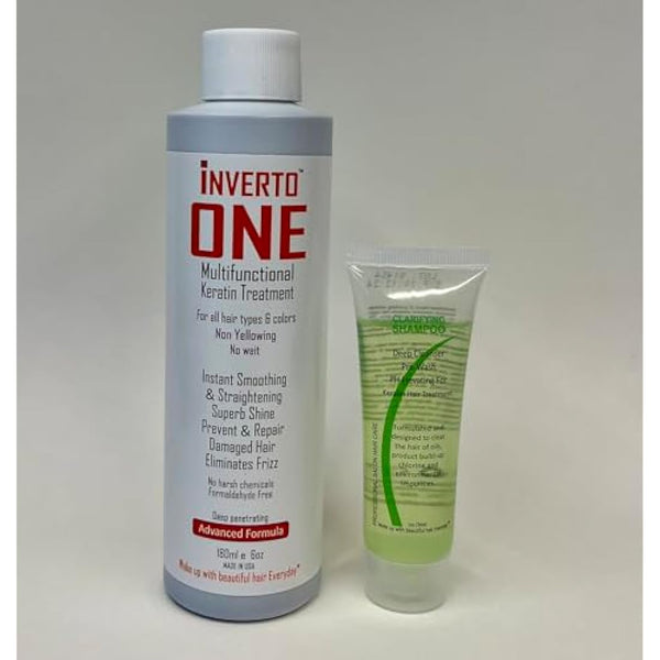 INVERTO ONE 180ml for Long Hair Complex Brazilian Keratin Hair Treatment Blowout Professional Results Straighten and Smooths hair Formaldehyde-Free Queratina Keratina Brasilera Tratamiento Keratin