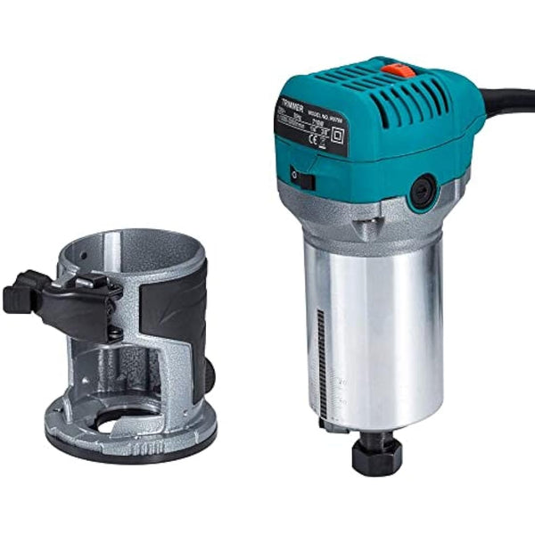 Anesty Palm Router Trimmer, Woodworking Hand Router with Trimmer Base, Handheld Wood Compact Trim Router Power Routers Tool with 15pcs 6.35mm Router Bit Set