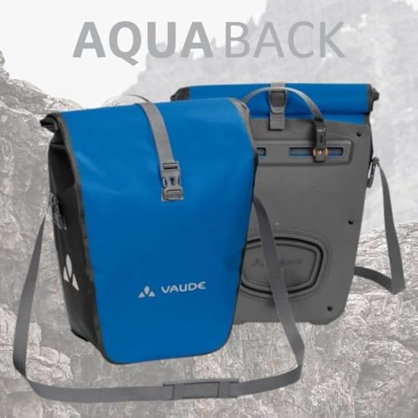 VAUDE Aqua Back Rear Pannier Bike Bag - Set of 2 - PVC- Tarpaulin Bike Panniers - Waterproof Pannier Bags with a 48 Litre Total Storage Volume