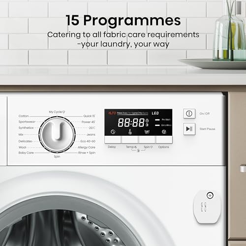 Hisense 3 Series WFQA9014EVJM Freestanding 9 KG Front Load Washing Durable Inverter Machine Steam Wash Quick Wash 15 Washing Programs 1400 RPM White- Energy Rating A