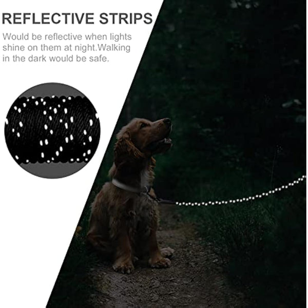 Joytale Long Training Lead for Dogs, 15/10/5M Strong Reflective Dog Training Leads with Soft Handle, Nylon Rope Long Line Dog Leads for Small and Puppy Dogs with 2 Hook Tie out, 15M, Black