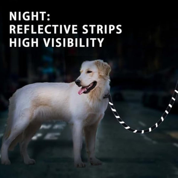 Aitodos® 1.8m Reflective Rope Dog Lead, Anti-Pull Dog Leash, Suitable for Training or Walking, Suit for Extra Large, Medium, Small Dogs, Diameter of Dog Leads 1.2cm, Black