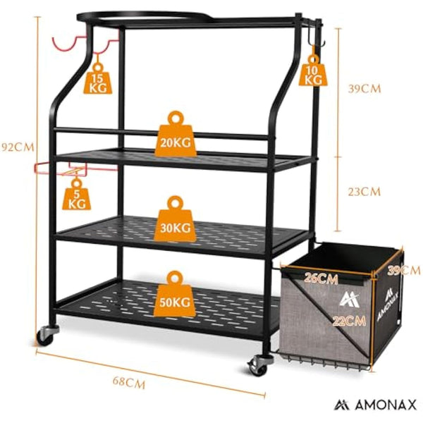 Amonax Home Gym Storage Dumbbell Rack, Weight Stand Kettlebell Rack Yoga Mat Holder Rack for Barbell Pad Resistance Band Foam Roller, Fitness Accessories Organizer Workout Equipment for Women