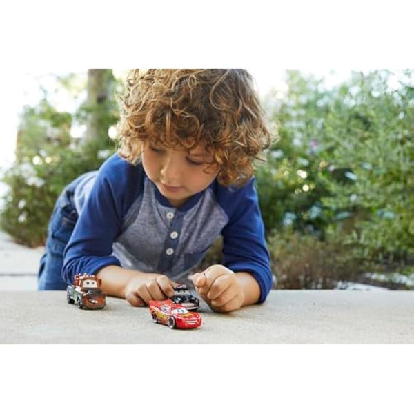 Mattel Disney and Pixar Cars Toys, Radiator Springs 3-Pack with Lightning McQueen, Mater and Sheriff Die-Cast Toy Cars, HBW14