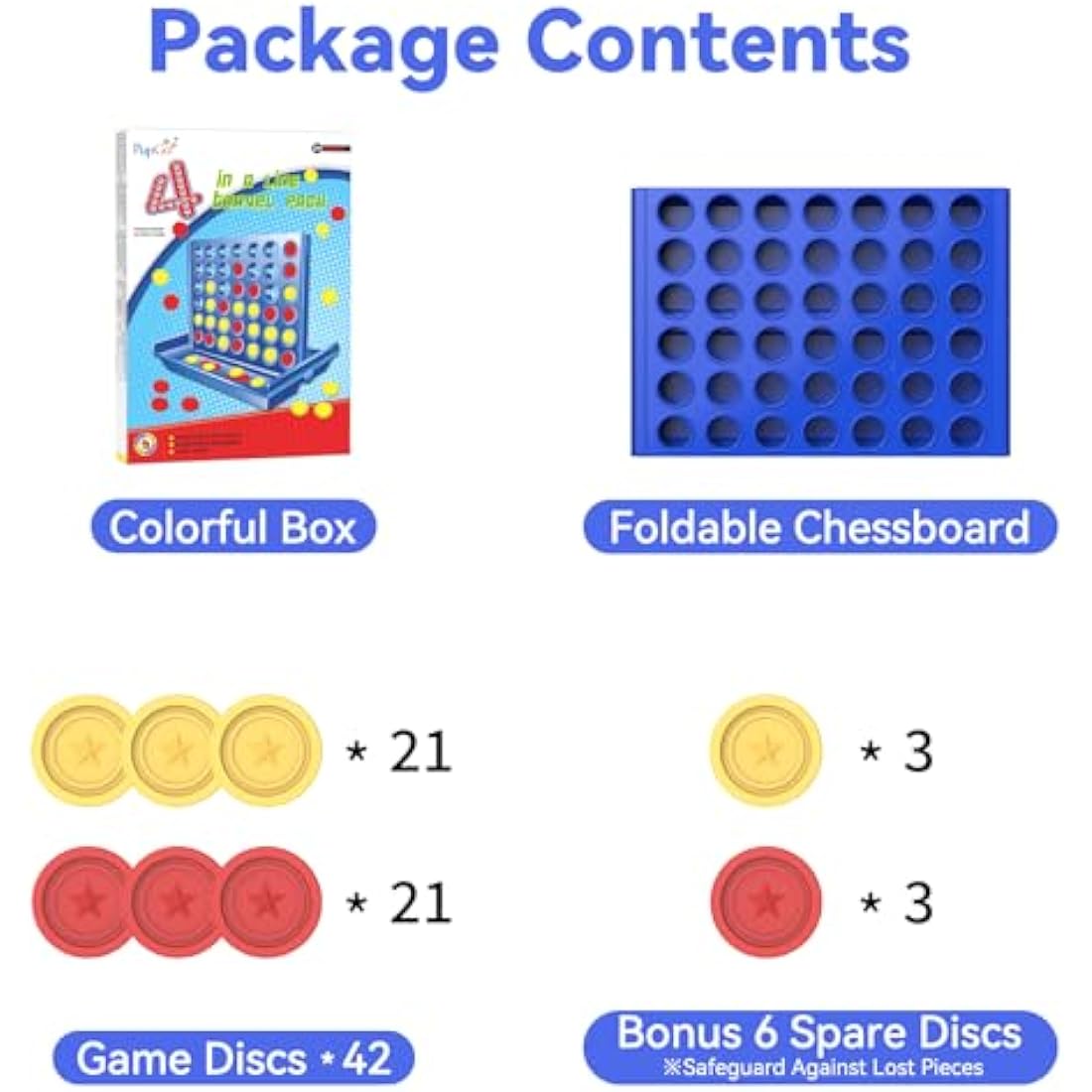 Pup Go 4 in a Row Classic Board Game for Kids Ages 3-8, 8.2 x 5.9 inches with 6 Spare Discs, Perfect Educational Family Toy for Boys & Girls, 2 Player Strategy Game, Foldable Design