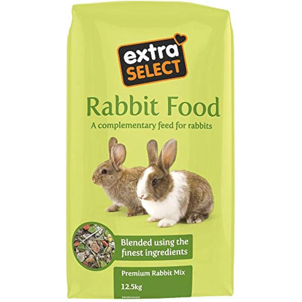 Extra Select Premium Rabbit Mix - Muesli, Rabbit Nuggets, Peaflakes,and Forage with Vitamins & Minerals - 12.5kg