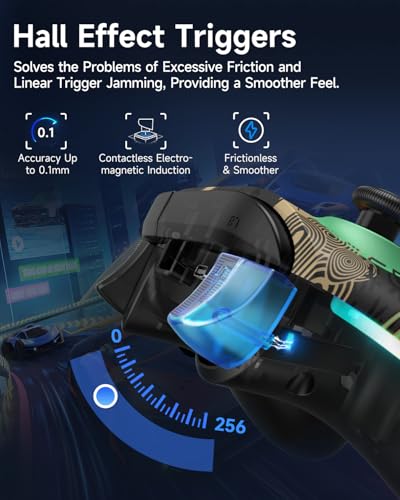 EasySMX X15 Wireless PC Controller with Hall Triggers, Hall Joysticks, Enhanced Bluetooth Game Controller,No Drift No Deadzone effect, Compatible with Windows PC, Android, Steam and Switch
