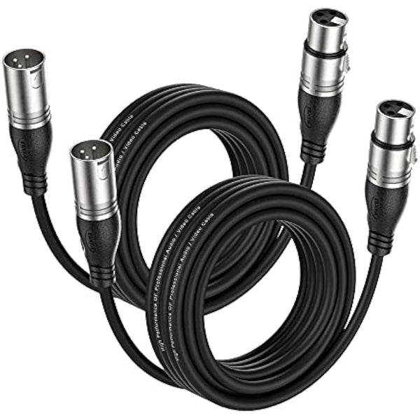 EBXYA XLR Cable Microphone Cable 5M 2Pack - Premium 3-Pin Balanced XLR Male to Female Mic Cable DMX Cable XLR Patch Cords