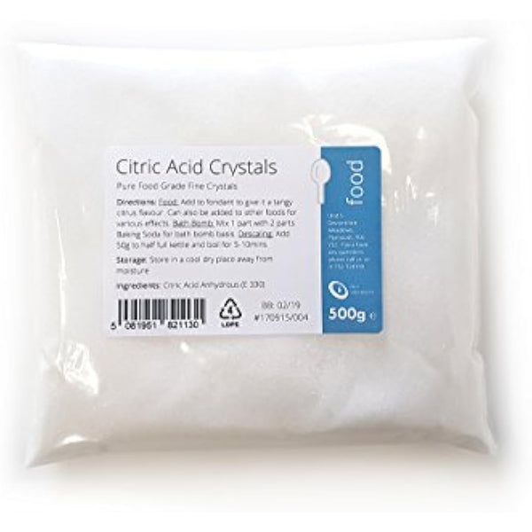 Intralabs 500g Citric Acid - Pure Food Grade Fine Crystals