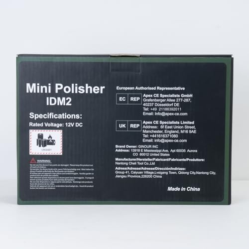 Ginour Cordless Car Polisher, 12V2Ah Batteried Car Buffer Polisher Machine, 6 Speed 2800~5000OPM Mini Polisher Rotary & Dual Action Car Polisher for Car Motorcycle Detailing, Backing Plates 2''/1.2''
