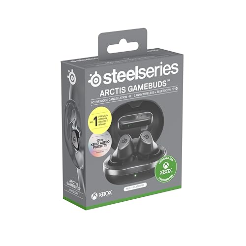 SteelSeries Arctis GameBuds for PS5 - Wireless Gaming Earbuds - 2.4GHz + BT 5.3 - ANC/Transparency - IP55 Water Resistant - 40H Battery - Wireless Charging - PS5, PC, Switch 2, Mobile - White