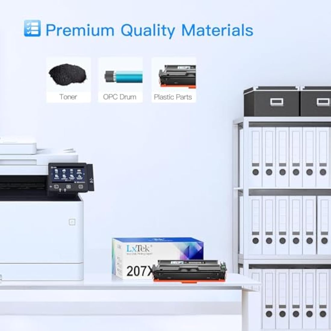 4-Pack 207X Toner Cartridges [With Chip] Replacement for HP 207X 207A 207 Compatible for MFP M283fdw M283fdn M282nw M255dw M255nw W2210X W2211X W2212X W2213X M282-Black Cyan Magenta Yellow