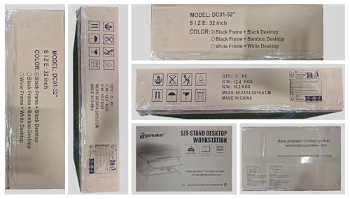 ERGOMAKER Height Adjustable Standing Desk Converter - 101cm (40 Inch) Wide Platform Tabletop Workstation - Quick Sit to Stand Desk Riser for Dual Monitors White