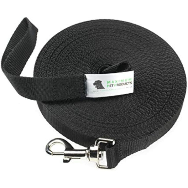 Maximum Pet Products Dog Training Lead (100ft/30m, Black)