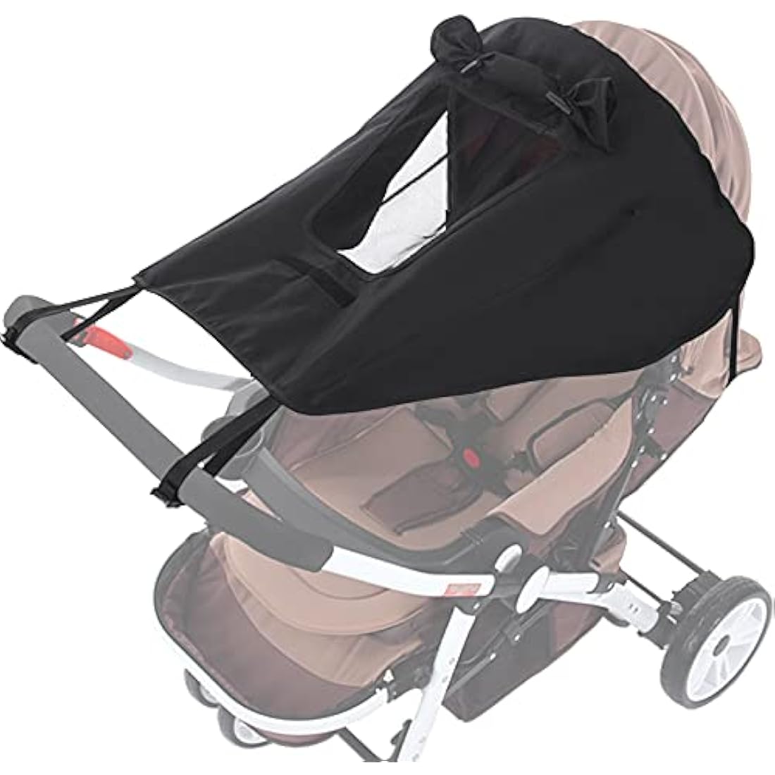 Universal Buggy Pram Sunshade, Hantoc Pram Baby Sun Shade Sun Cover with Viewing Window for Strollers Pushchairs UV Protection Water Resistant Black