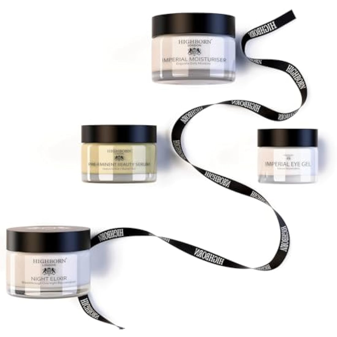 HighBorn London Four Phase Day & Night Collection - Anti Aging Skincare Set for Women w/Beauty Serum, Eye Gel, Imperial Moisturiser & Night Elixir