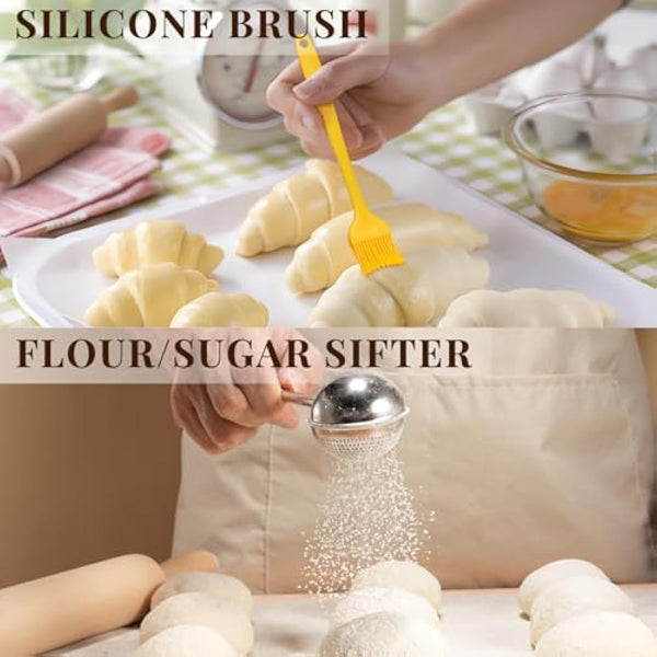 Sopito Sourdough Starter Kit, 9" Round & 10" Oval Banneton Proofing Basket Set with Bread Lame, Dough Whisk, Cloth Liners & Storage Bag, Bakery-Grade Sourdough Prooving Basket