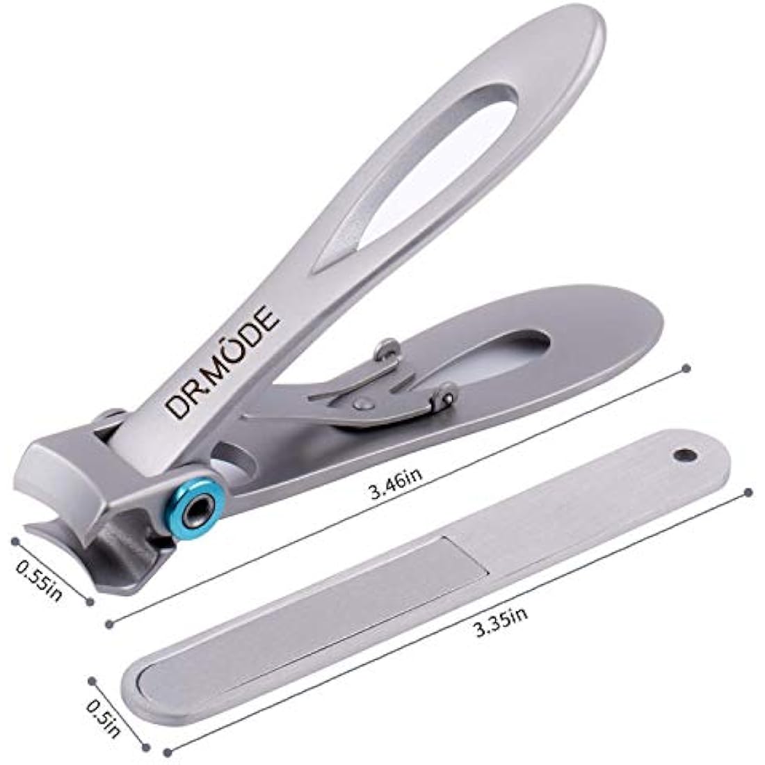 Nail Clippers - USHION 15mm Wide Jaw Opening Stainless Steel Fingernail and Toenail Clippers Cutter for Thick Nails with Fingernail File for Men & Women Big