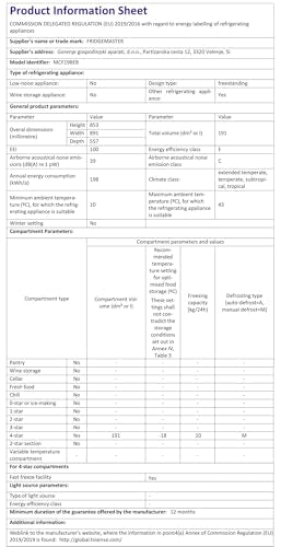 Fridgemaster MCF142EB 142L Chester Freezer 4 Star Freezer Rating - 55.9D x 62.5W x 85.4H cm Black with Recessed Handle - E Rated