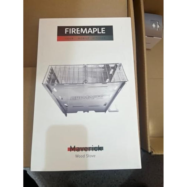Fire-Maple Maverick Camping Wooden Burning Stove | Stainless Steel Square Firepit with Grill | Folding Fire Pit for Bonfire Backyard Patio Deck Camp Picnic (Square)