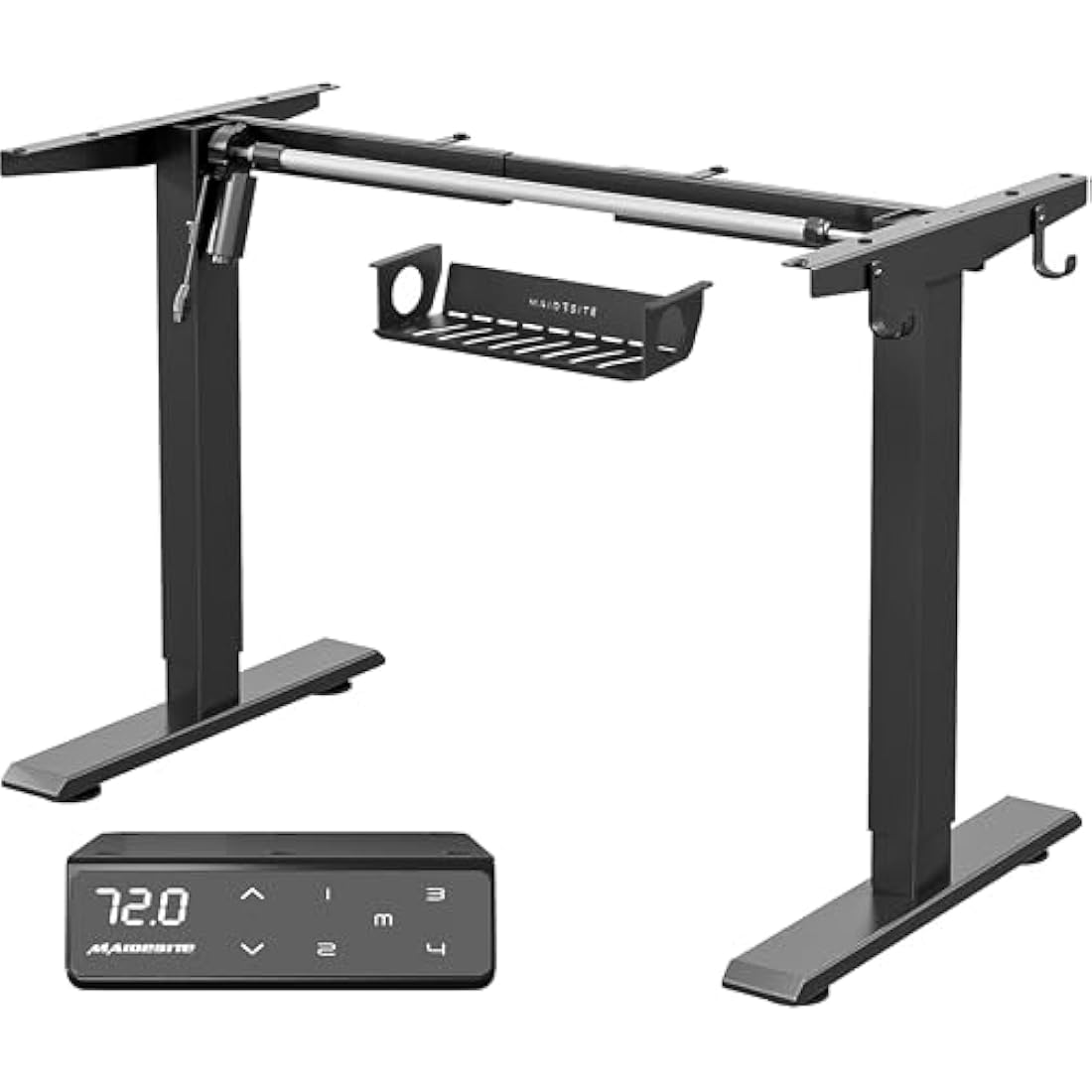 MAIDeSITe Height Adjustable Electric Standing Desk Frame Two-Stage with Heavy Duty Steel Stand up Desk Computer Desk with Automatic Memory Smart Pannel (Black)