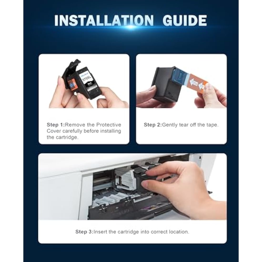 HALLOLUX PG-575XL CL-576XL Black 2-Pack Remanufactured Ink Cartridges Replacement for Canon 575 XL 576 XL for Canon PIXMA TS3550i TS3551i TR4750i TR4751i Printer